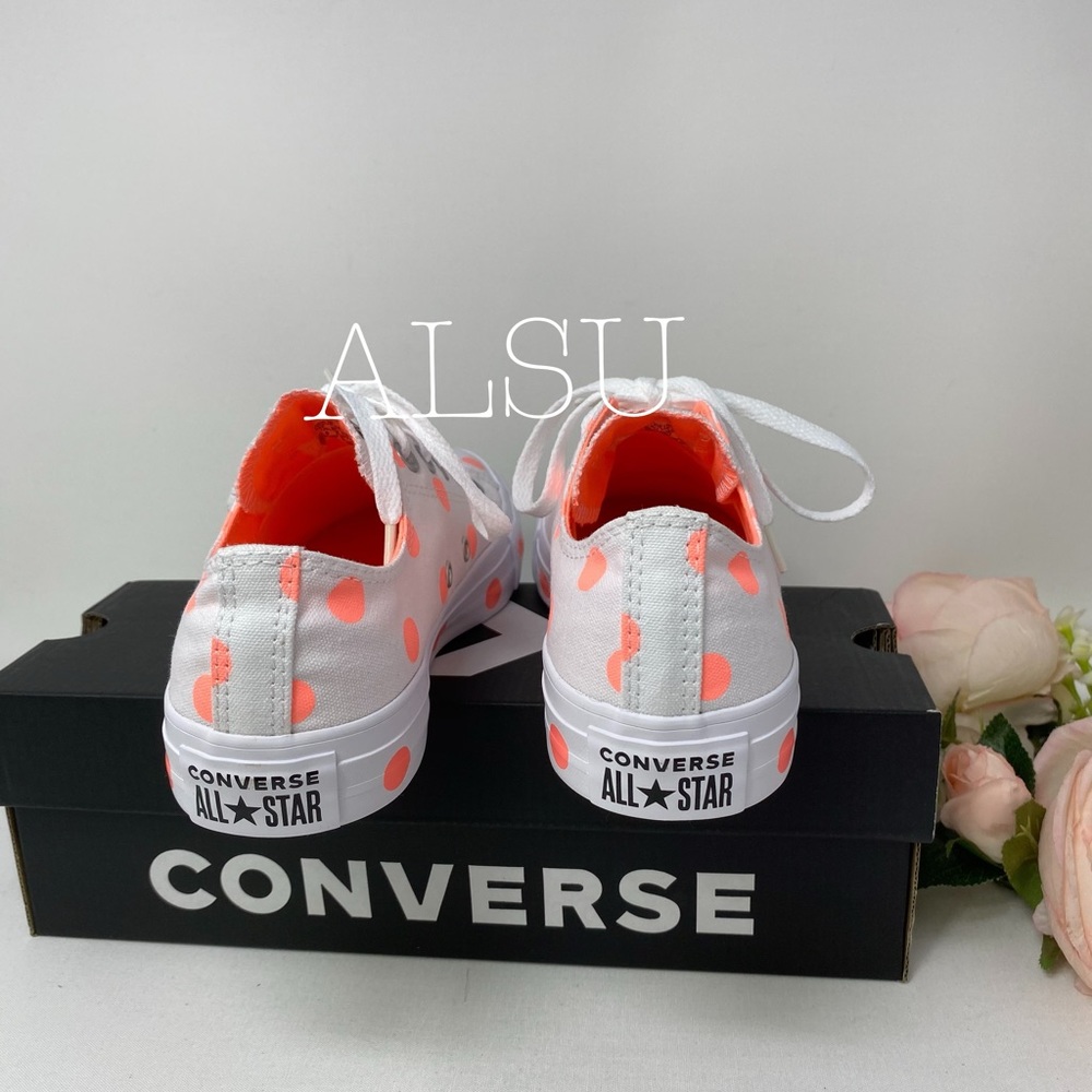 Converse Ctas Liw Top White Crimson W AUTHENTIC - Picture 3 of 8